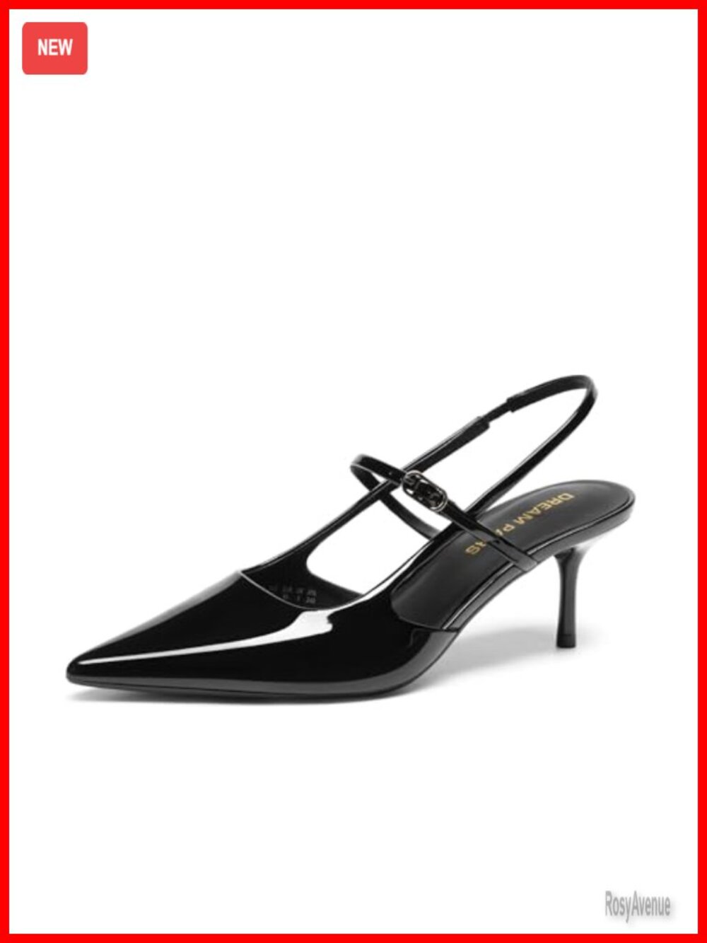 Mary Jane Slingback Kitten Heels Pointed Toe Business Casual